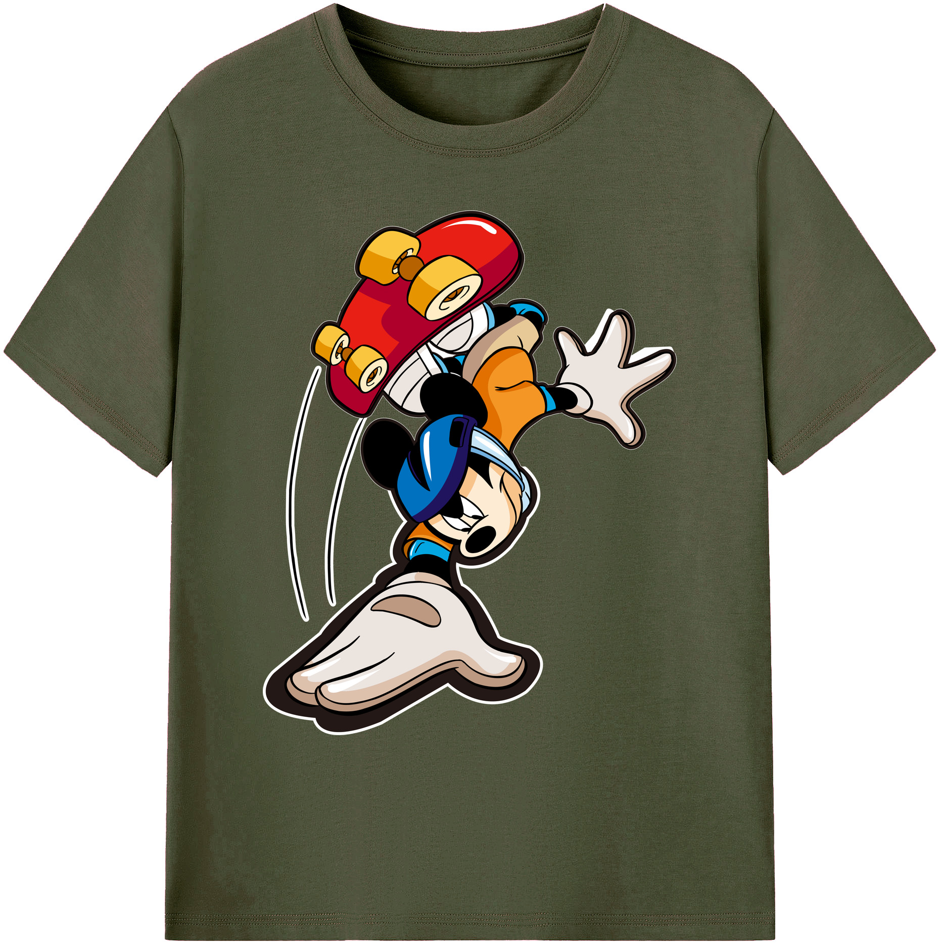 ミッキーマウス Mickey Mouse 綿100％ メンズ半袖Tシャツ｜肌触りやわらか＆通気性